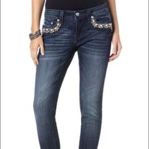 Miss Me Wild Flower Mid-rise skinny jeans sz 28